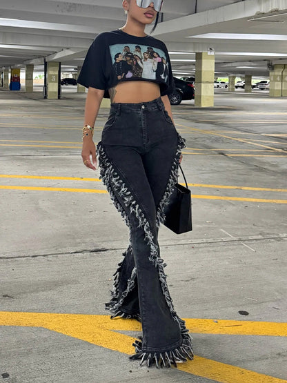 Frayed Denim Jeans