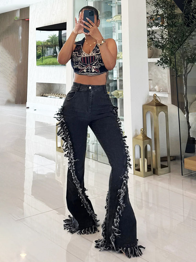 Frayed Denim Jeans