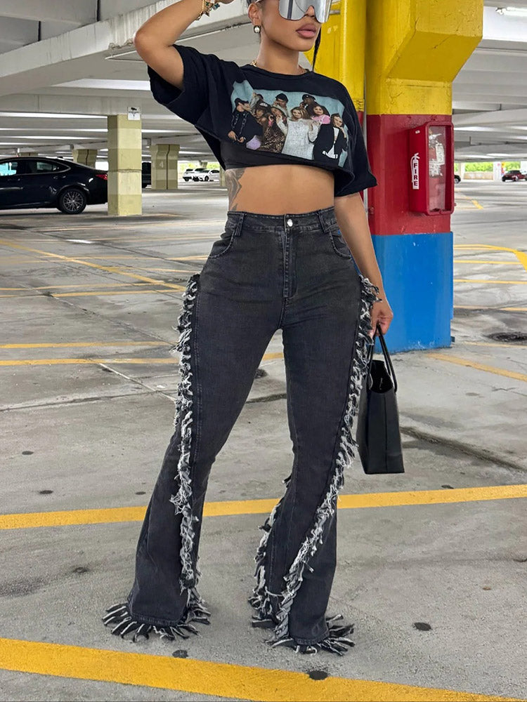 Frayed Denim Jeans
