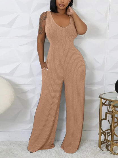 Ribbed Bolero & Jumpsuit Set