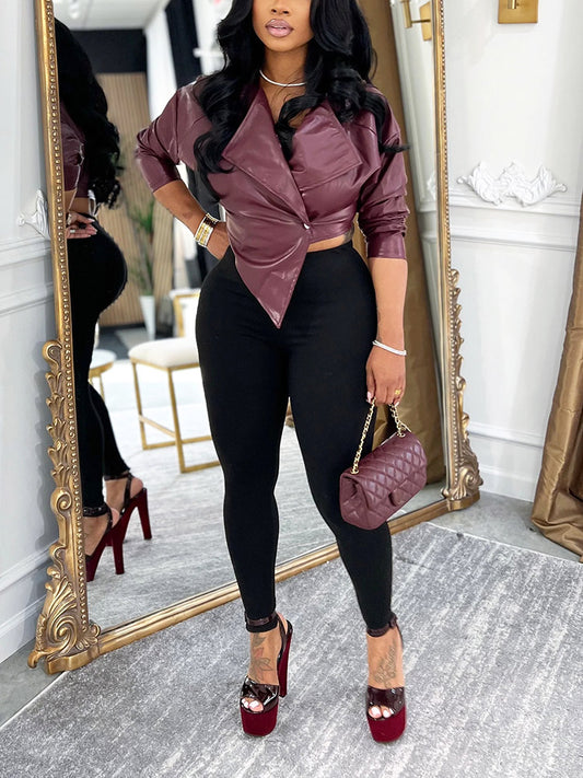 Leather Asymmetric Jacket