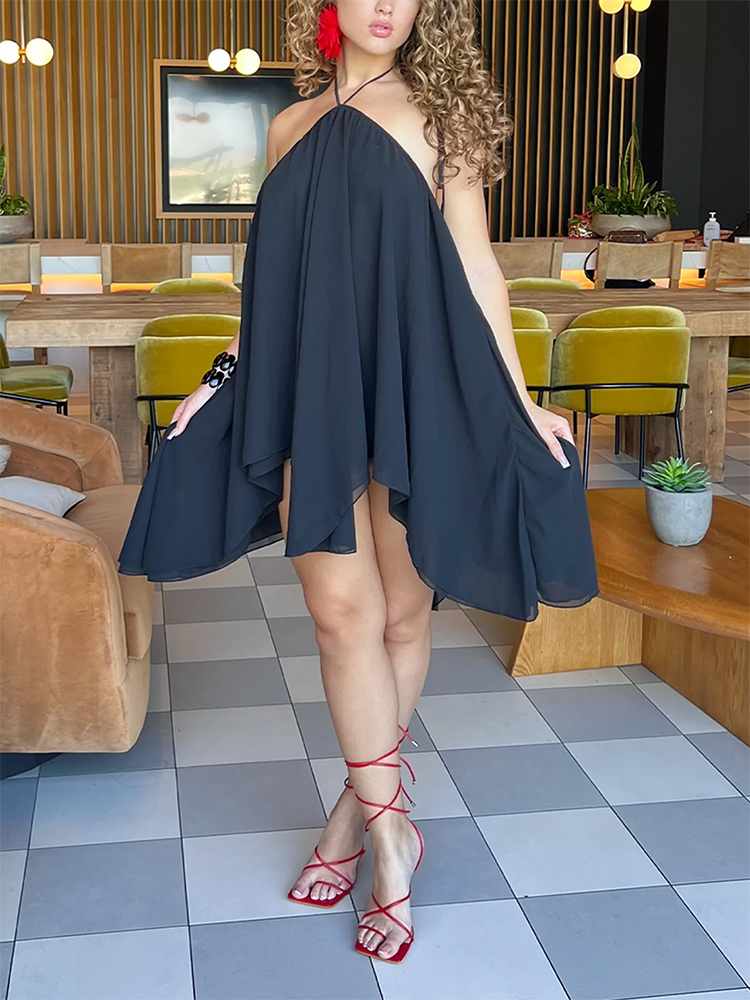 Halter Flowy Mini Dress