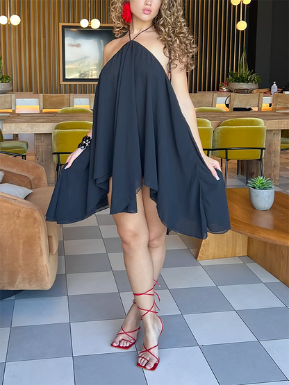 Halter Flowy Mini Dress