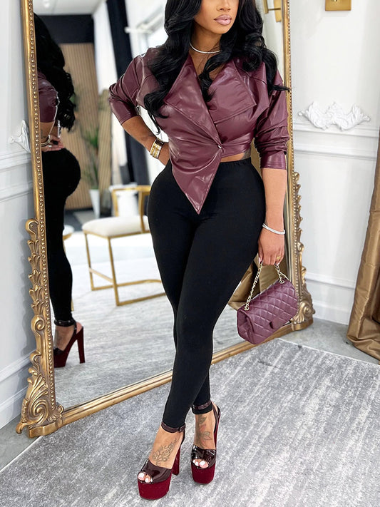 Leather Asymmetric Jacket