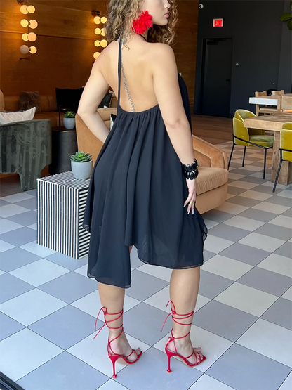 Halter Flowy Mini Dress