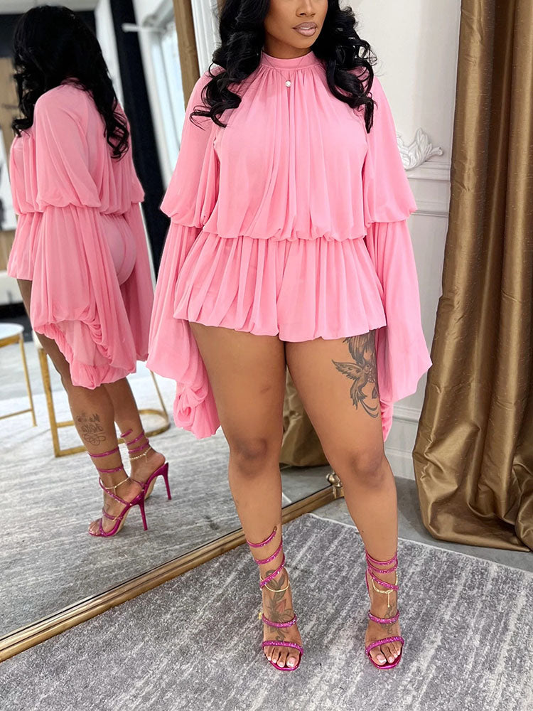 Dream Ruffle Draped Romper