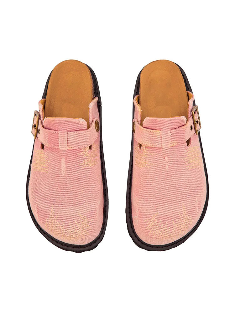Buckle Denim Clogs