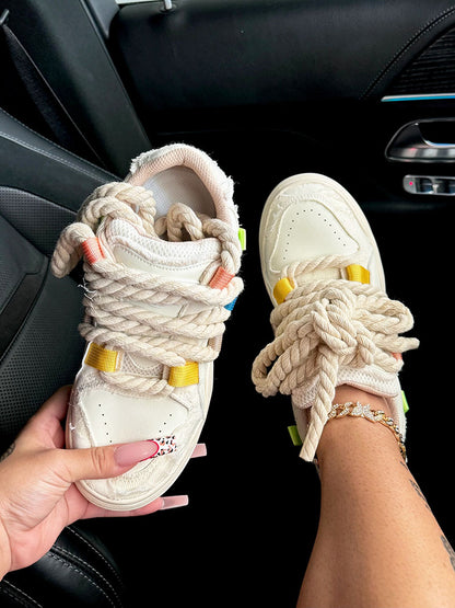 Rope Lace-Up Sneakers