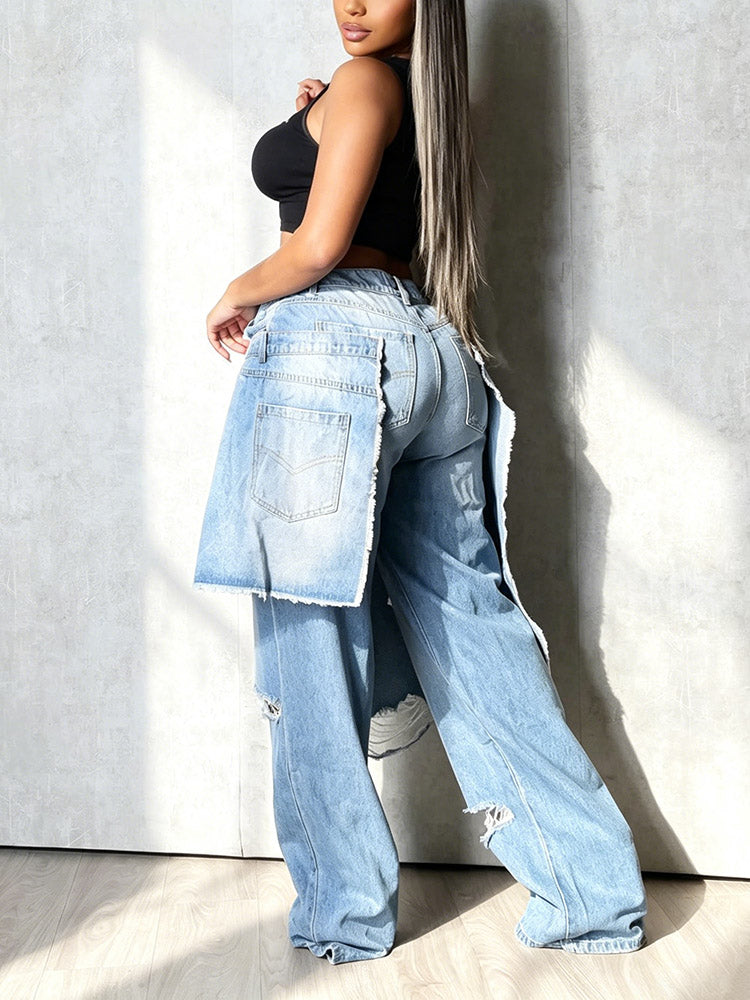 Double Layered Denim Jeans