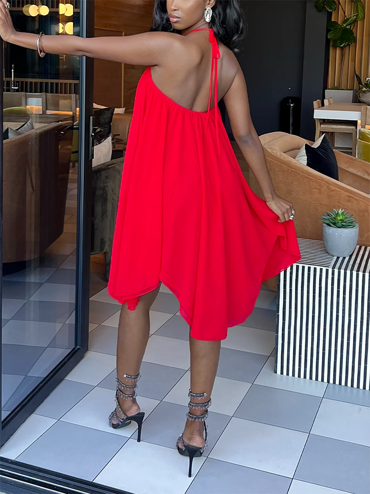 Halter Flowy Mini Dress