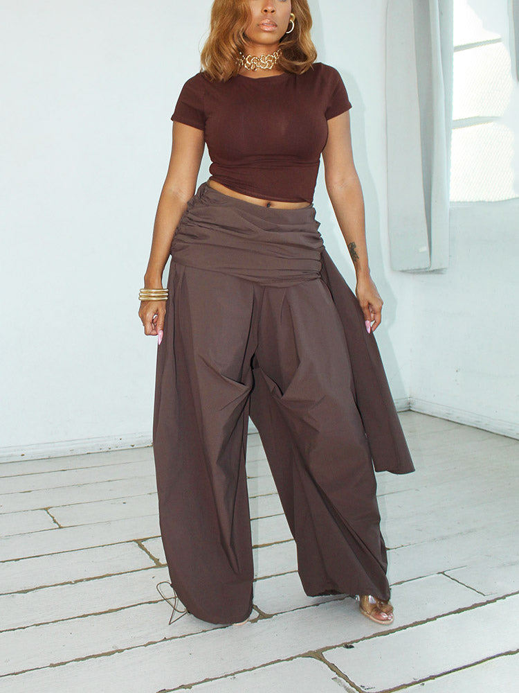 Ruched Drawstring Balloon Pants