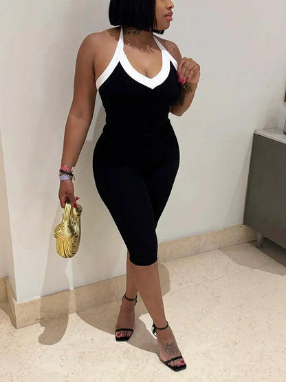 Ribbed Knit Halter Top & Capris Set