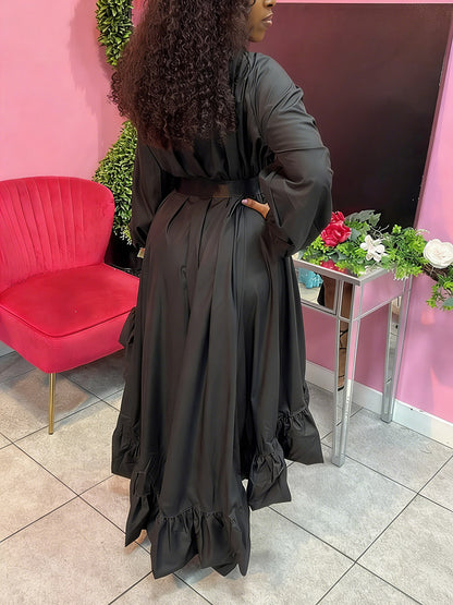 High-Low Ruffle Flowy Dress