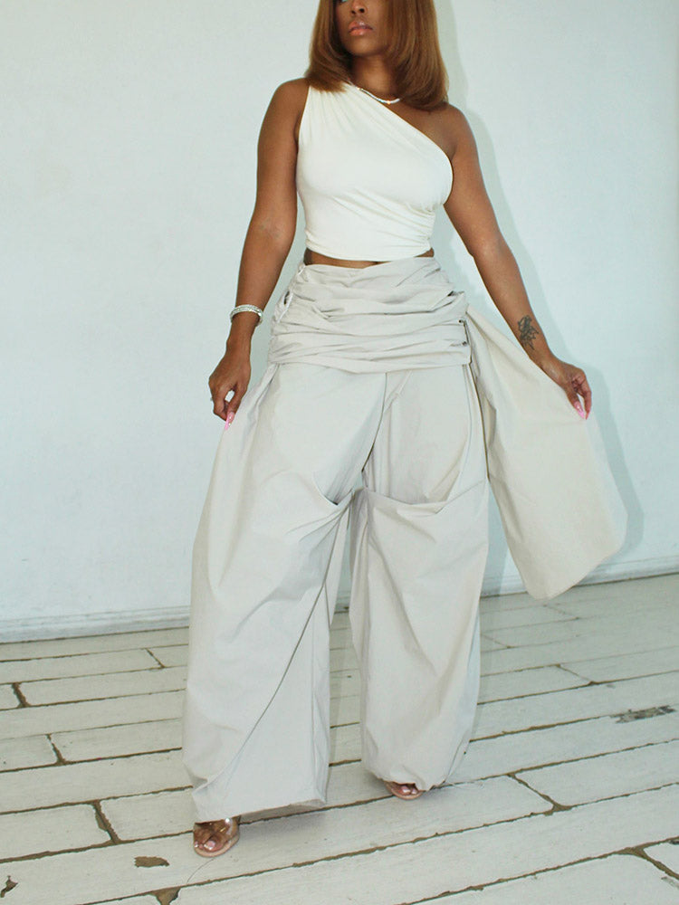 Ruched Drawstring Balloon Pants