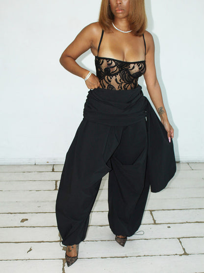 Ruched Drawstring Balloon Pants
