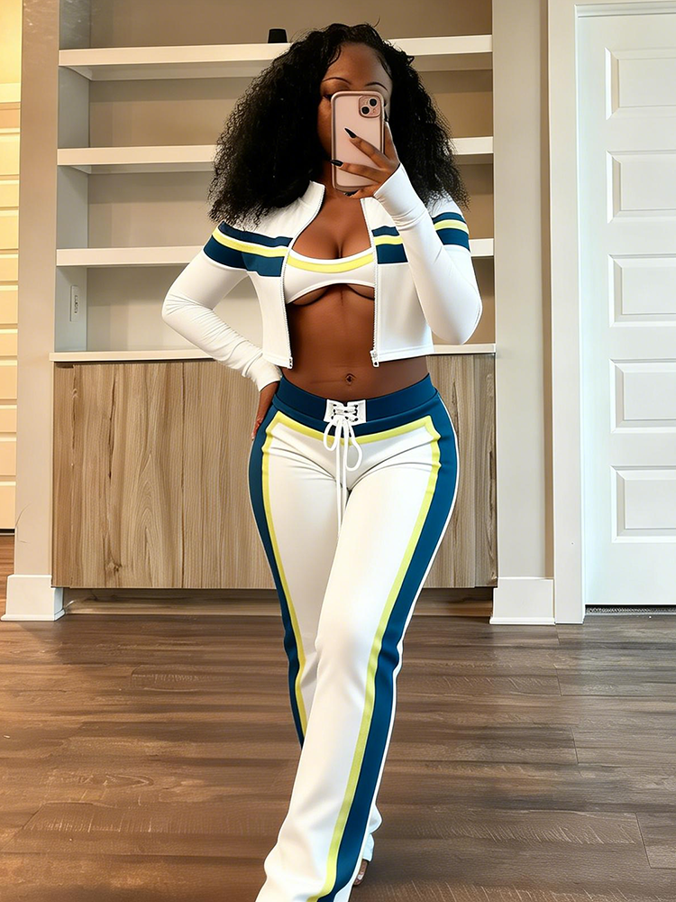 Contrast Three-Piece Jet Set