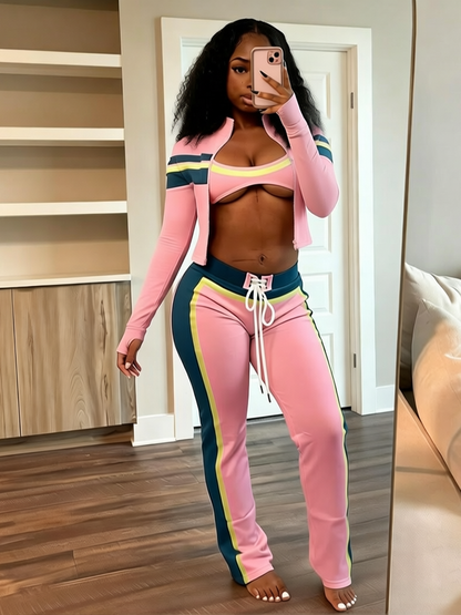 Contrast Three-Piece Jet Set