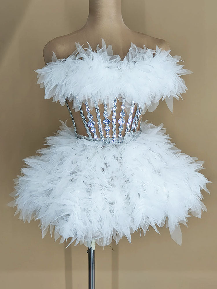 Gorgeous Rhinestone Tulle Party Dress - ECHOINE