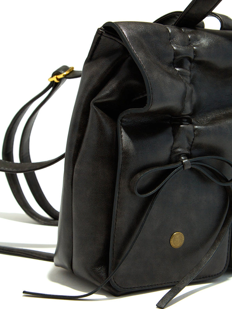 Leather Bow Backpack