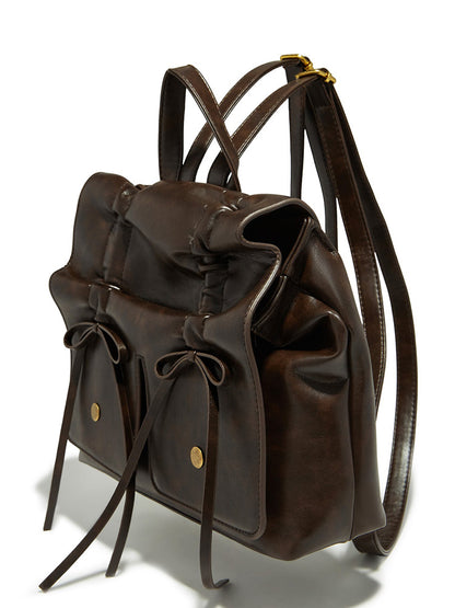 Leather Bow Backpack