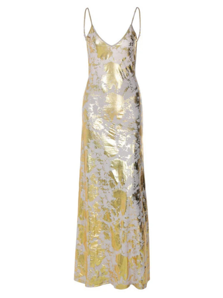 Camisole Gold Maxi Dress