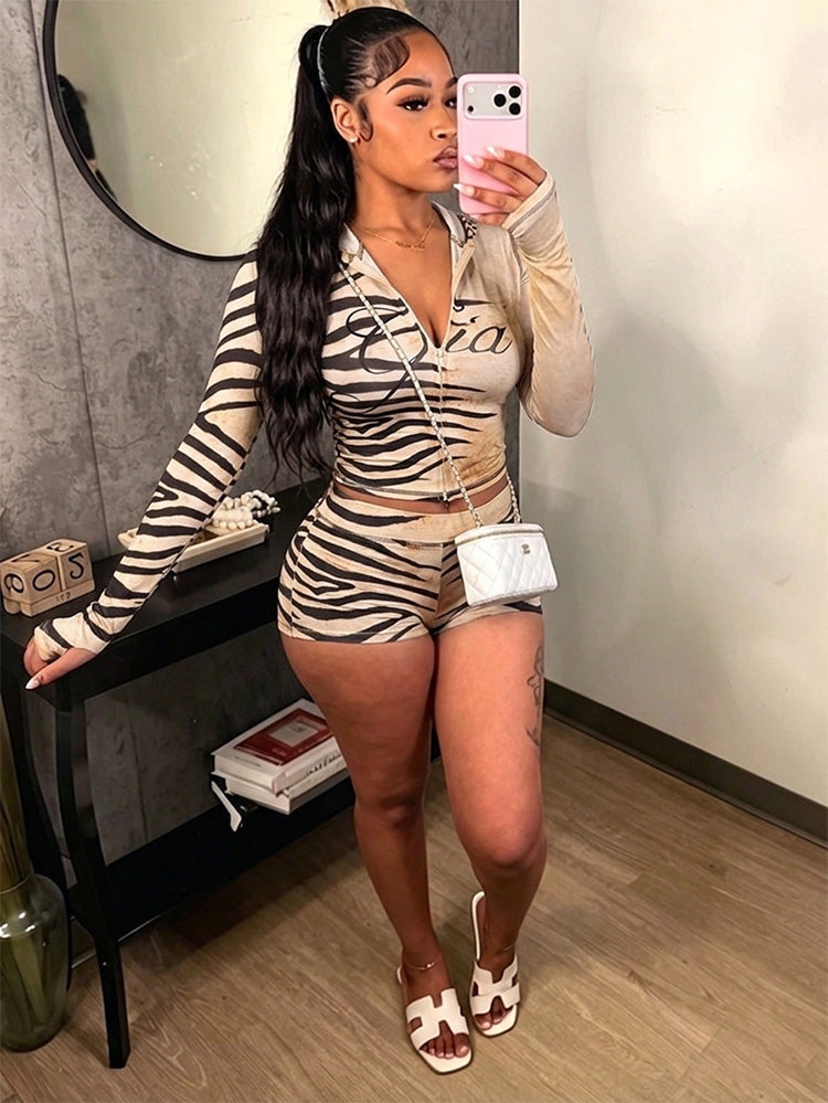 Graphic Hoodie & Shorts Set