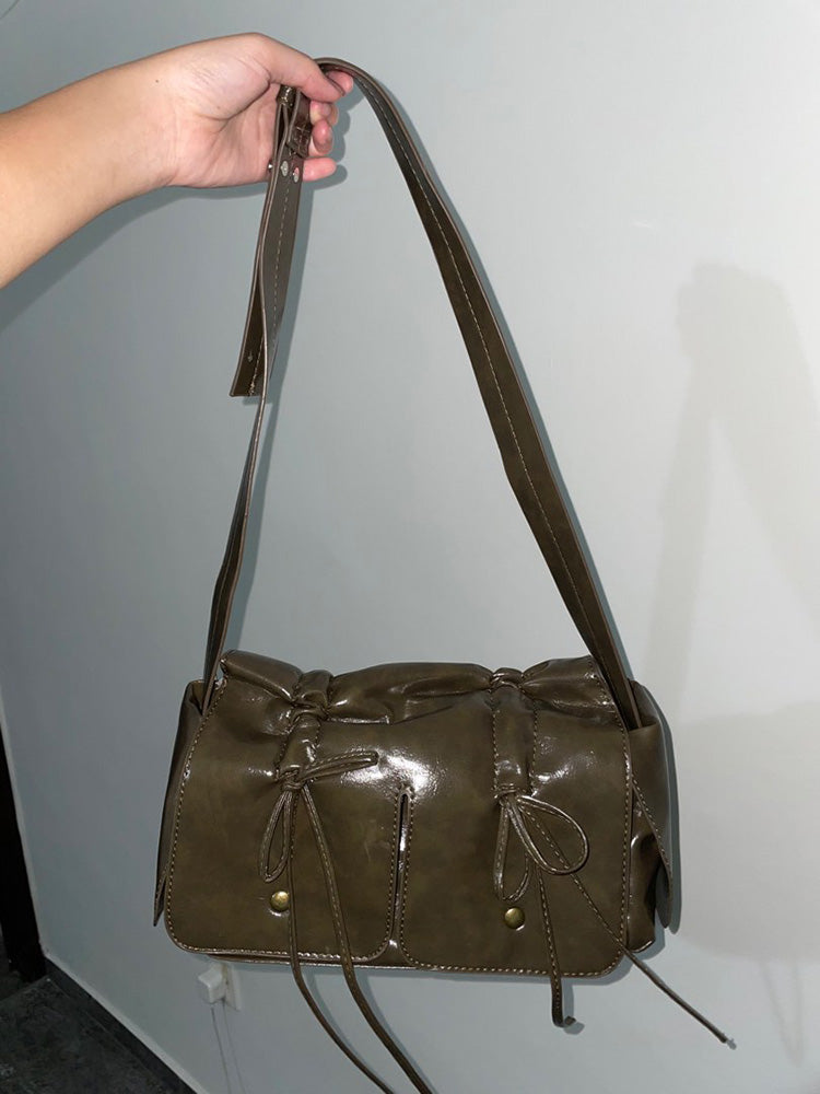 Leather Bow Handbag