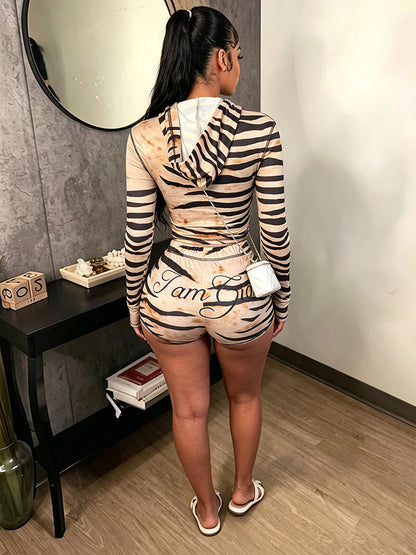 Graphic Hoodie & Shorts Set