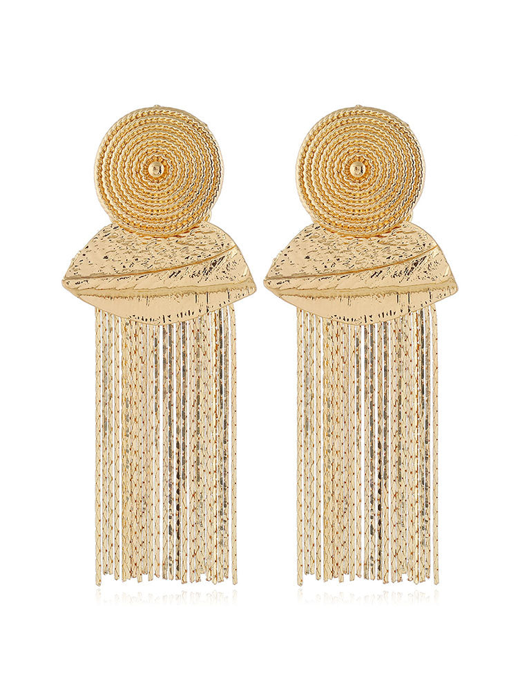 Abstract Fringe Gold Earrings - ECHOINE