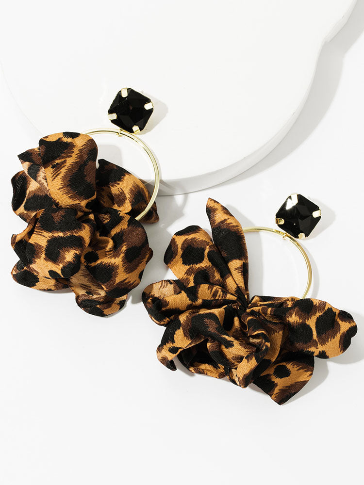 Leopard Rhinestone Decor Drop Earrings - ECHOINE