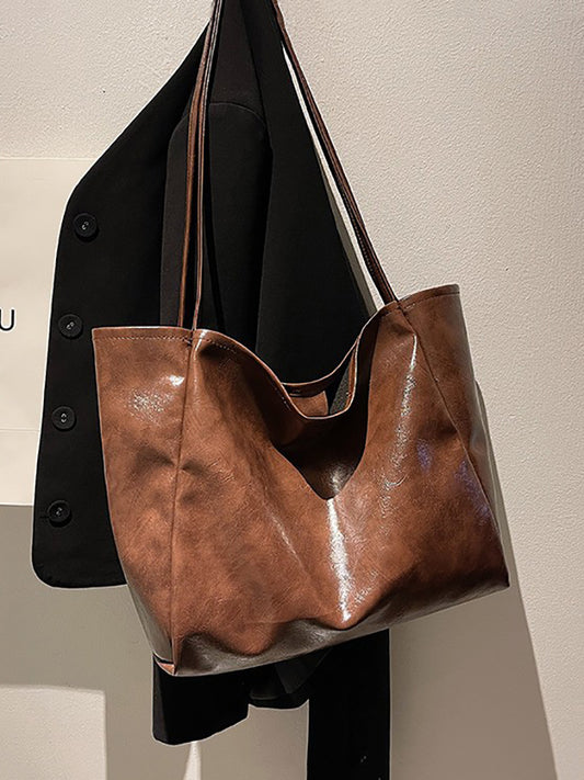 Large capacity Leather Tote Bag - ECHOINE
