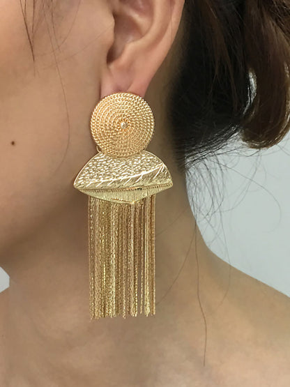 Abstract Fringe Gold Earrings - ECHOINE