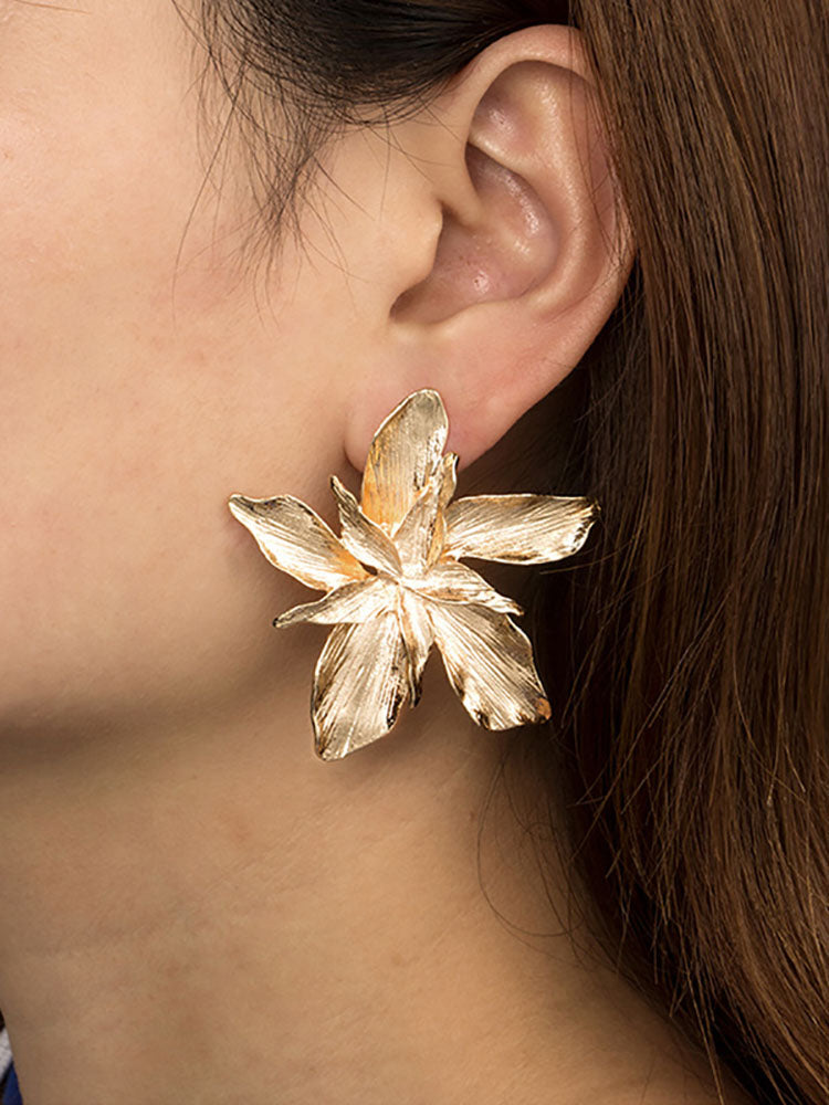 Gold Flower Drop Dangle Earring - ECHOINE