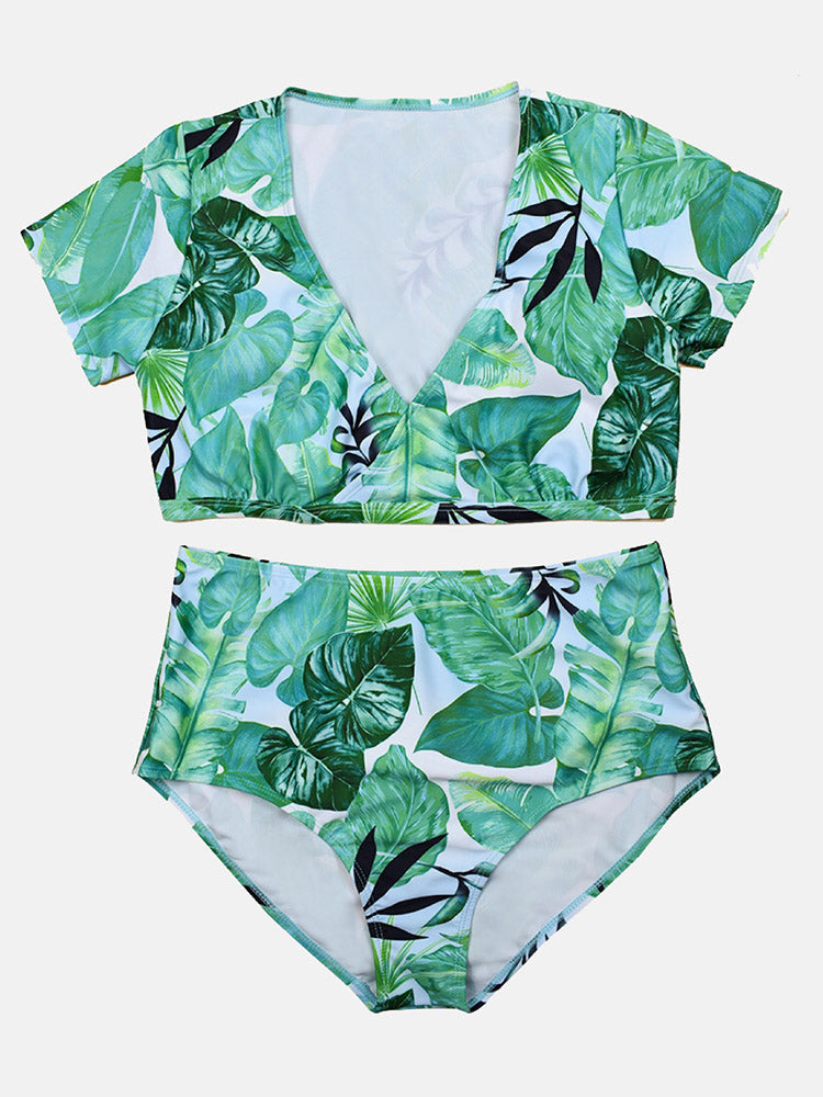 Leaf Print Swimsuit - ECHOINE
