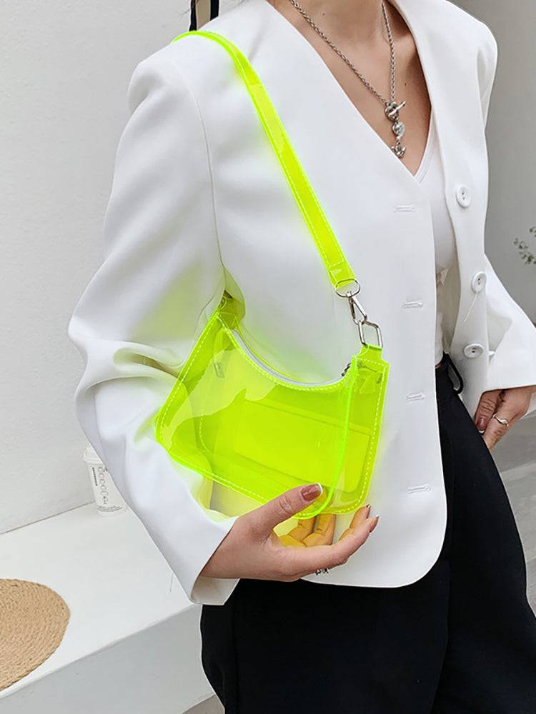 Clear Solid Color Shoulder Bag - ECHOINE