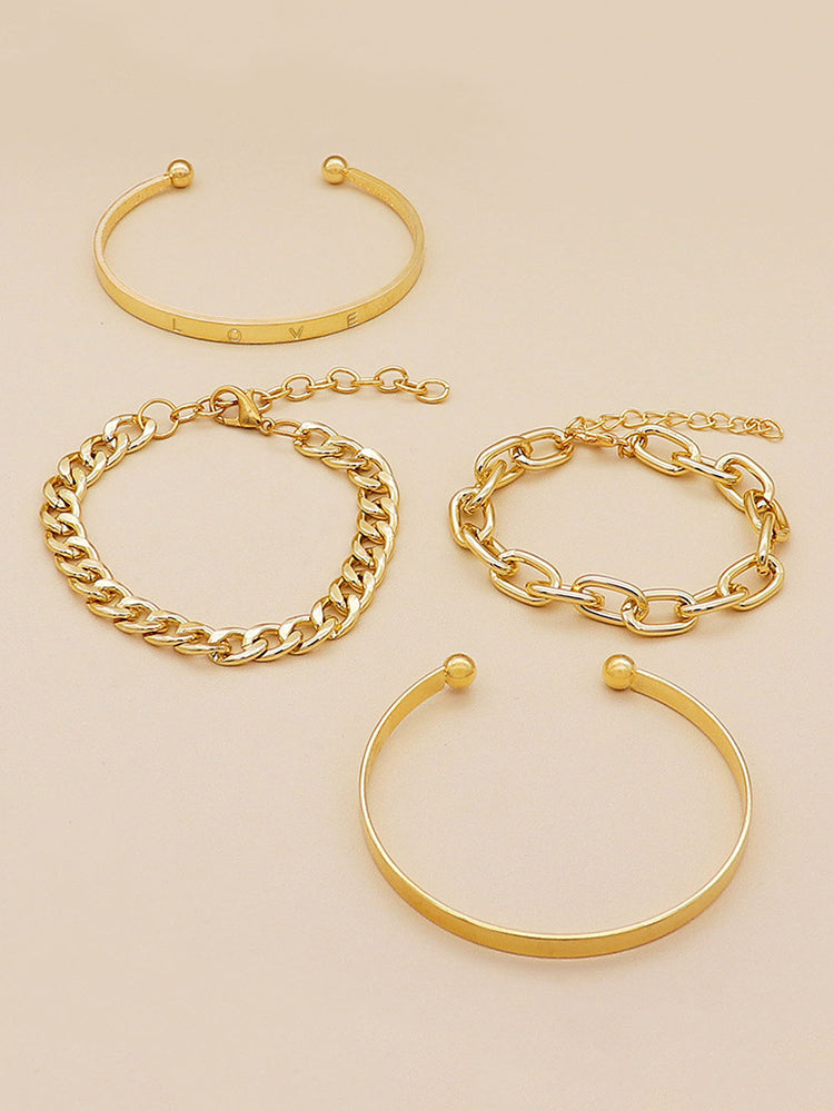 Love Gold 4 Pieces Bracelet Set - ECHOINE