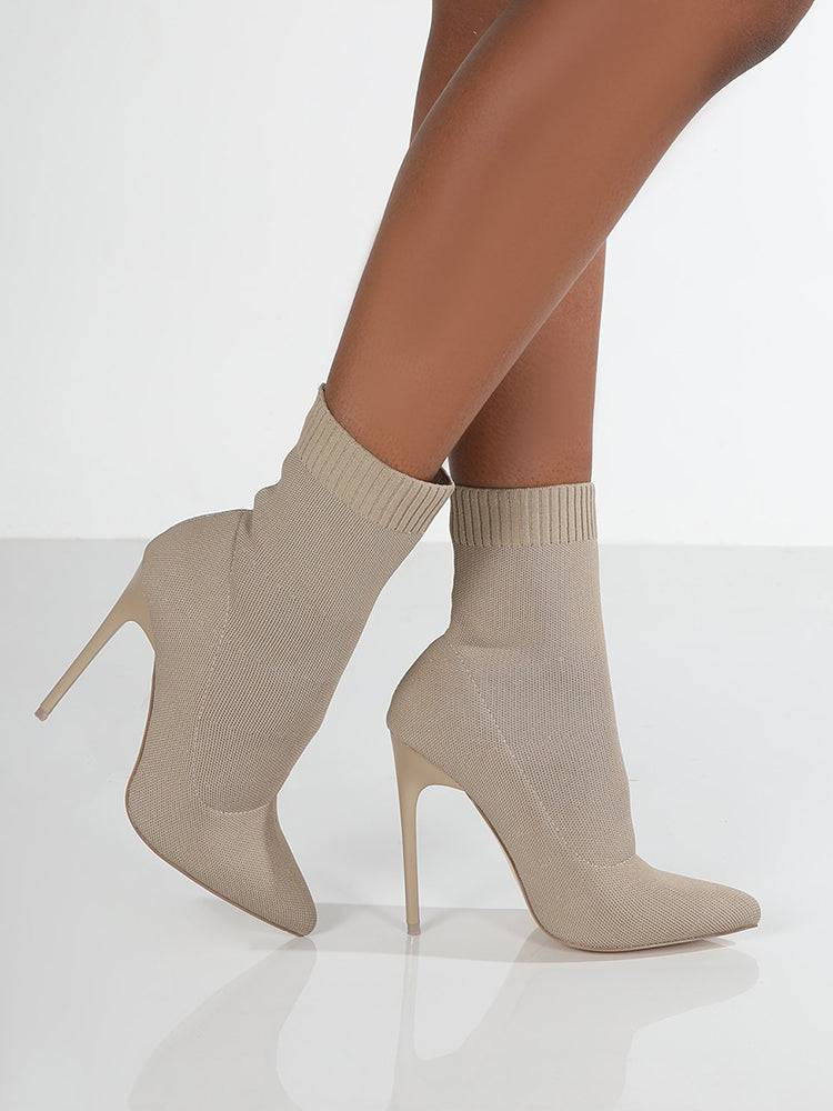 Stretch Fabric Ankle Boots High Heels - ECHOINE