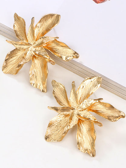 Gold Flower Drop Dangle Earring - ECHOINE