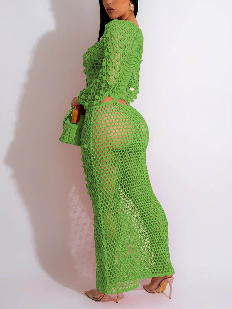 Sequin Crochet Dress Cover Up - ECHOINE