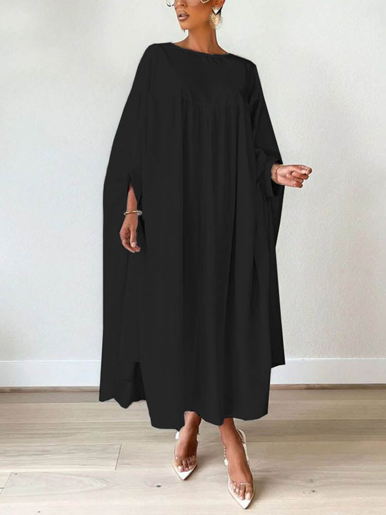 Casual Batwing Sleeve Loose Dress - ECHOINE