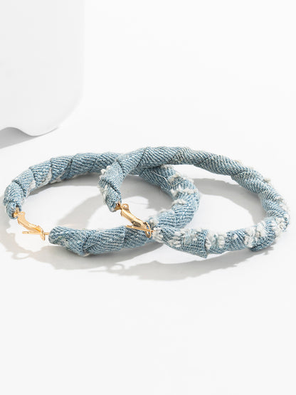 Denim Hoop Earrings - ECHOINE