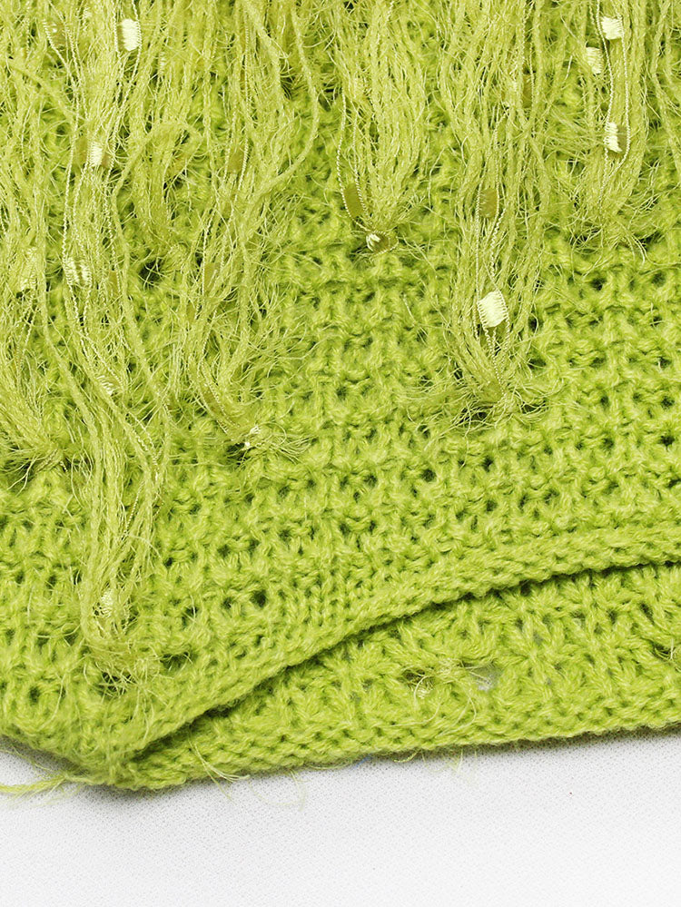 Sequin Tassel Knitted Sweater - ECHOINE