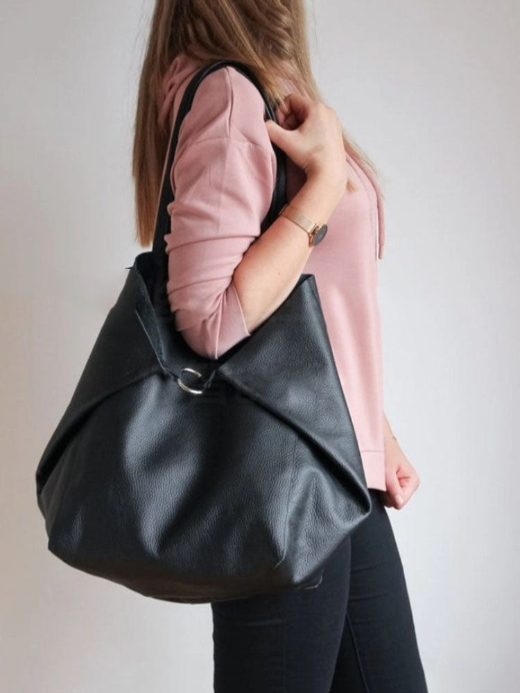 Large Capacity Leather Tote Bag - ECHOINE