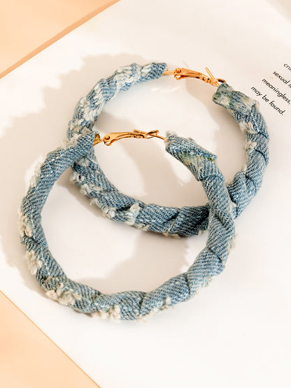 Denim Hoop Earrings - ECHOINE