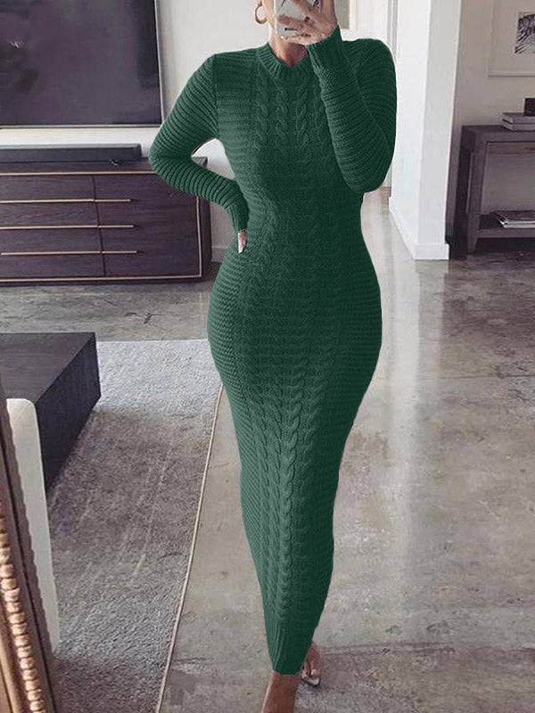 Knitted Bodycon Maxi Sweater Dress - ECHOINE