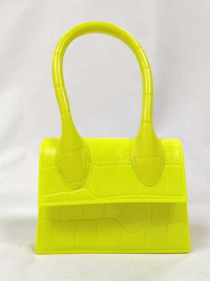 Solid Color Square Handbag - ECHOINE