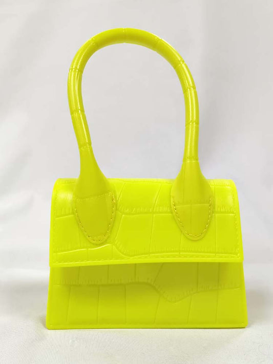 Solid Color Square Handbag - ECHOINE