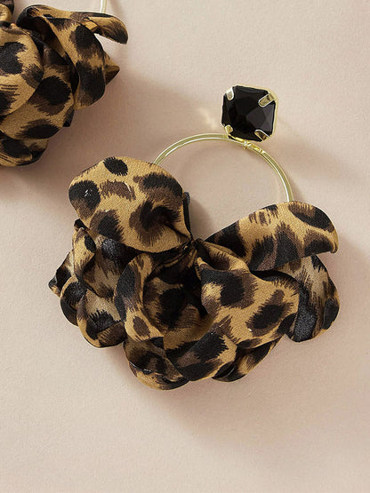 Leopard Rhinestone Decor Drop Earrings - ECHOINE