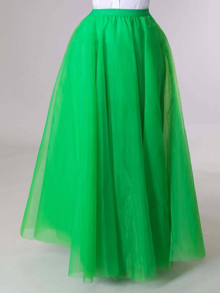 High Waist Solid Color Skirt - ECHOINE