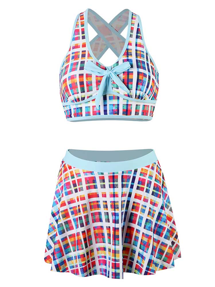 Printed Skirt Swimsuit - ECHOINE